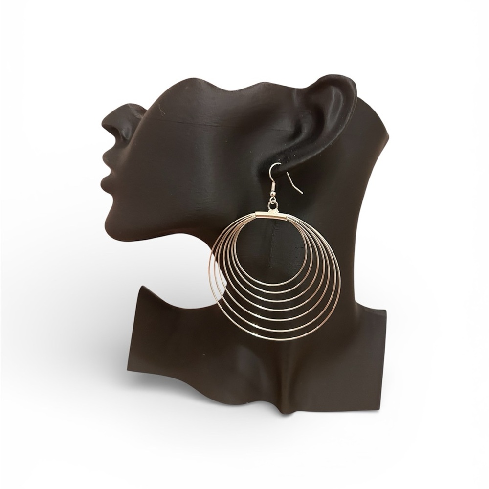 Plunder Silver Multi-Hoop Earrings